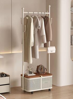 衣衣帽架移动衣架家用卧室落衣脏衣篓服架地立式收纳简约QPM挂衣