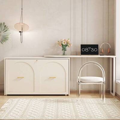 书房折叠床收纳柜子午休办公室书桌床一体隐形床阳台床8CH4z&