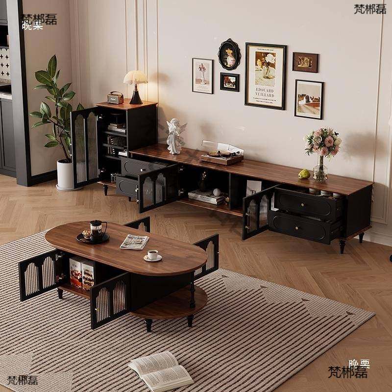 中古风电视柜茶几组合小户型客厅家用法式新款黑色实木复古储物柜,玩具/童车/益智/积木/模型,垂直悬浮玩具,淘宝优惠券,粉丝福利购,淘宝优惠卷