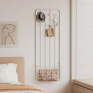 墙置物床头家用简架易占地衣挂上架架1子奶油收纳简约现代卧室壁