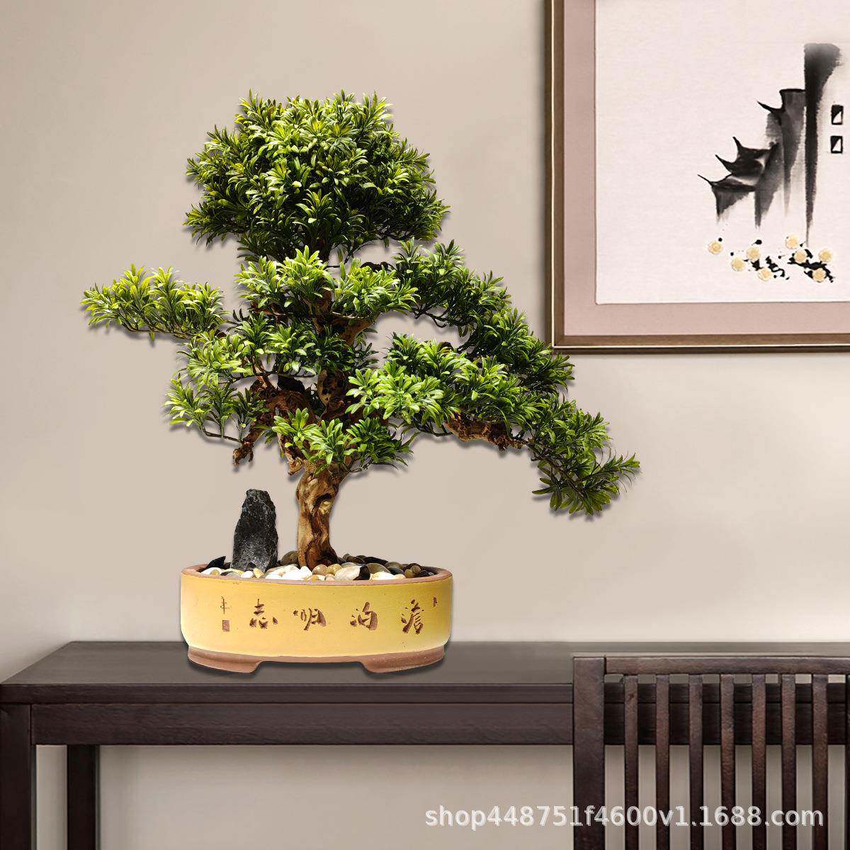 迎客厅松859盆栽仿真植物盆景厂家家装居酒店大厅客装饰松树设摆