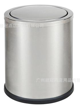 圆形翻盖ODX垃桶不锈钢摇盖烤房间桶圾酒店客房家桶用漆收纳创意