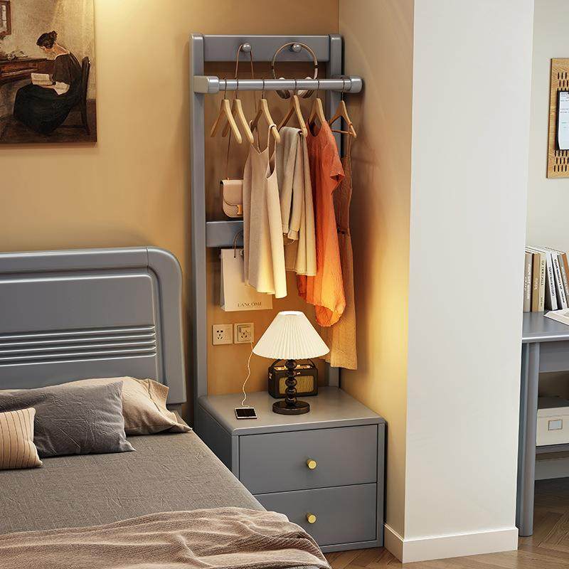 实木角衣省室SDM帽架空间卧落地挂衣架简转易置物架墙角挂衣服架