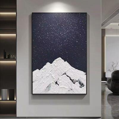 纯岩手廊绘砂立体油星空画客厅装饰画黑白极简走过BQS道卧室挂画