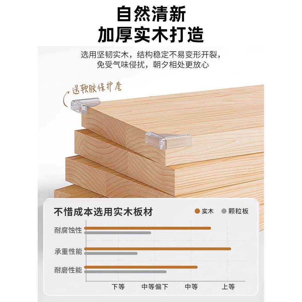 木自组合书架置物架落地面满墙多层收纳实家用G22-01一书柜由一体