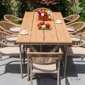 NYT户金外桌椅庭院高端室外编别墅花子园露天阳台铝合藤椅塑木桌