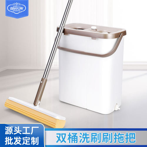 丽尔家免手洗吸水胶棉懒人拖把