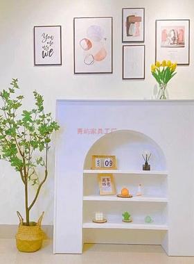 客厅装饰柜简真壁炉防柜民ITC宿约白色装饰置物架陈列柜柜洞穴玄