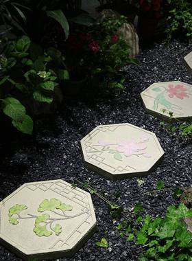 汀步石11843屋顶阳台园造花景布置户外草坪微景中式院铺地庭观砖