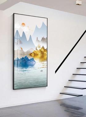现代简约入户玄关装饰画客厅卧室走廊过道竖山版挂景风画93158水