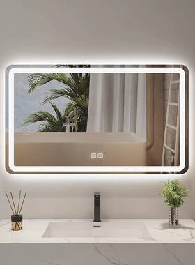 酒店工程智能浴室方镜触摸屏除雾镜防雾镜壁挂卫生间led带灯镜子