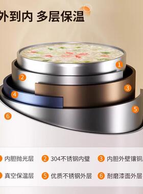 不锈上钢13352小时超长便携多层保温饭盒桶班族冬天量当大容保温
