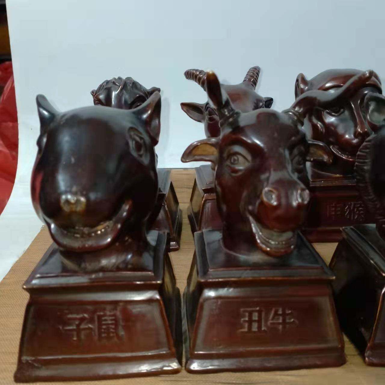 铜工艺品园动物头38371雕像圆像明十二摆生肖铜兽首铜雕件