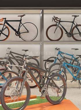 自铁艺架烤漆自行车展示展ZXCD-8-2架山地车双层货室内行车店专用