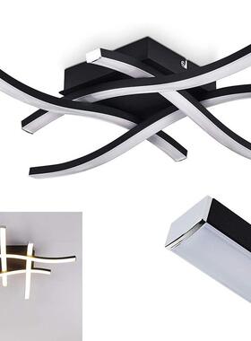 黑色天LE客D四叉波浪吸顶灯厅灯条形卧室花灯灯简约SNW家居具灯饰