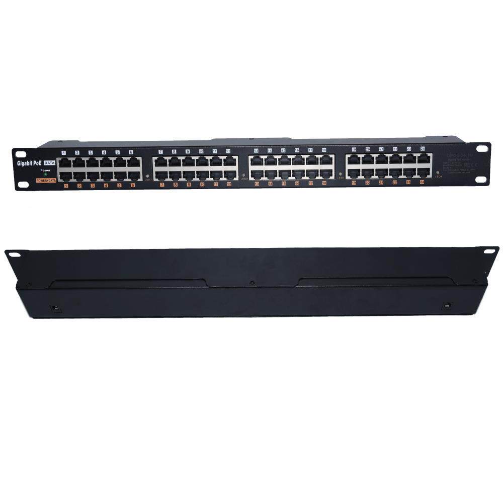 24口POE中跨千兆柜以太网供注入器配4电8V120W电，机源式千650兆P