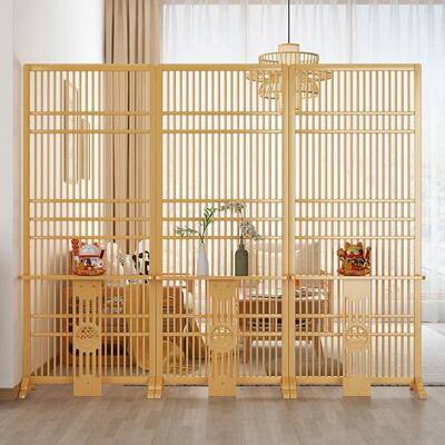 屏屏关风隔断客1厅新中座式玄入户正对门遮挡格栅家用简约可移动