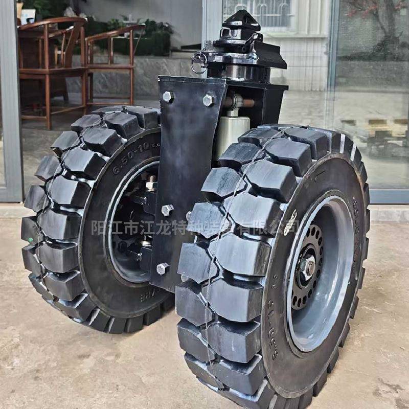超重型弹簧减震装箱脚轮1寸22寸不平路面万向6轮实心橡K8822-17胶