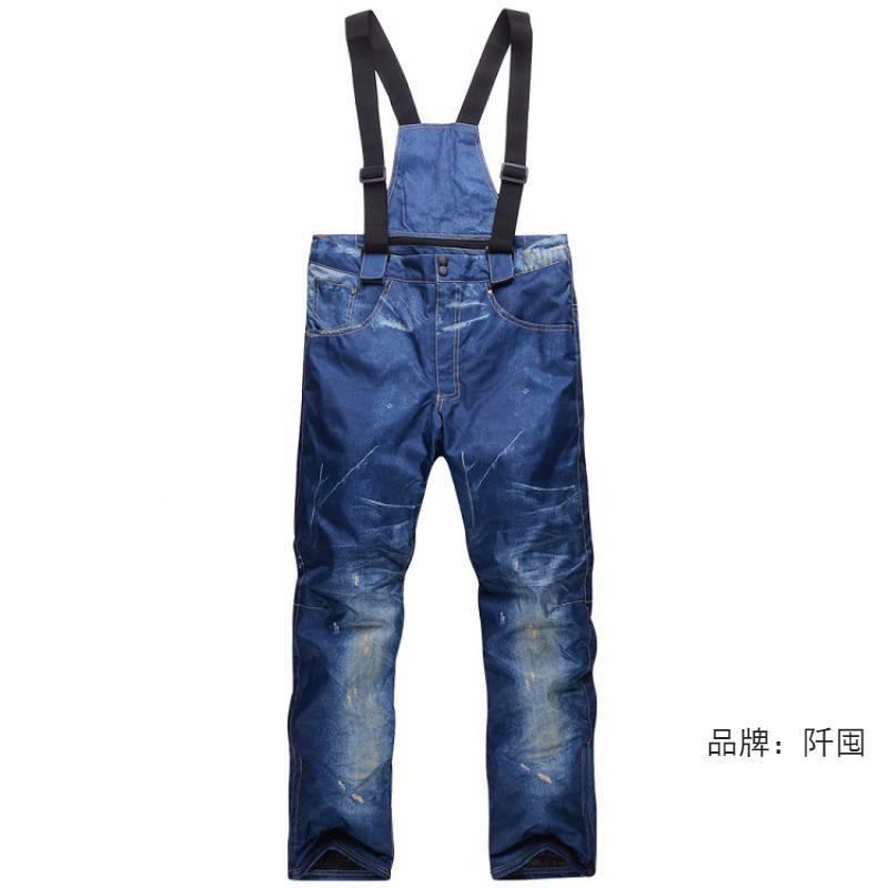 。情侣款锋背带可卸单双拆板牛52136883仔滑雪裤男女透气防水超暖