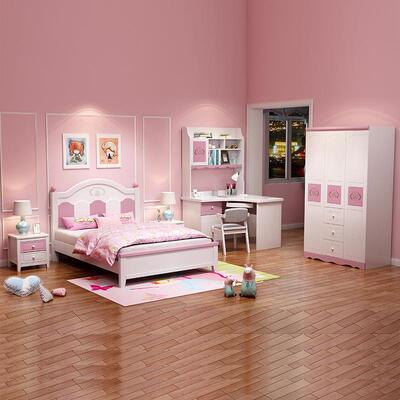 粉1色实木儿童床BBTA15主女孩公床卧室2.5米女童床1.m单人床1.35m