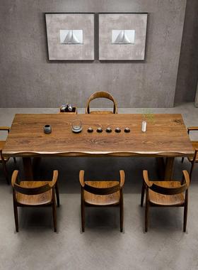 实木大板茶桌组合一桌椅六椅茶几泡办公室中BUE客厅家用茶台新式