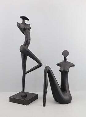 式欧创意金属抽象人物塑艺术摆件雕电视柜样板间厅家居0451软装客