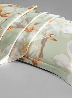 枕水家双面真丝枕套桑蚕桃源仙境丝枕巾喷单1人9姆米绘枕芯人套