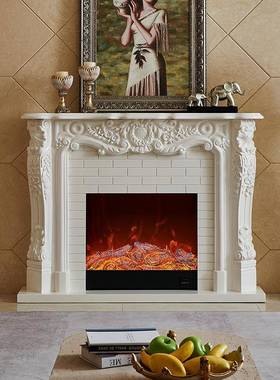12713/1.5欧三角壁炉实木.美式家式用别墅客厅仿米真火焰取暖装饰