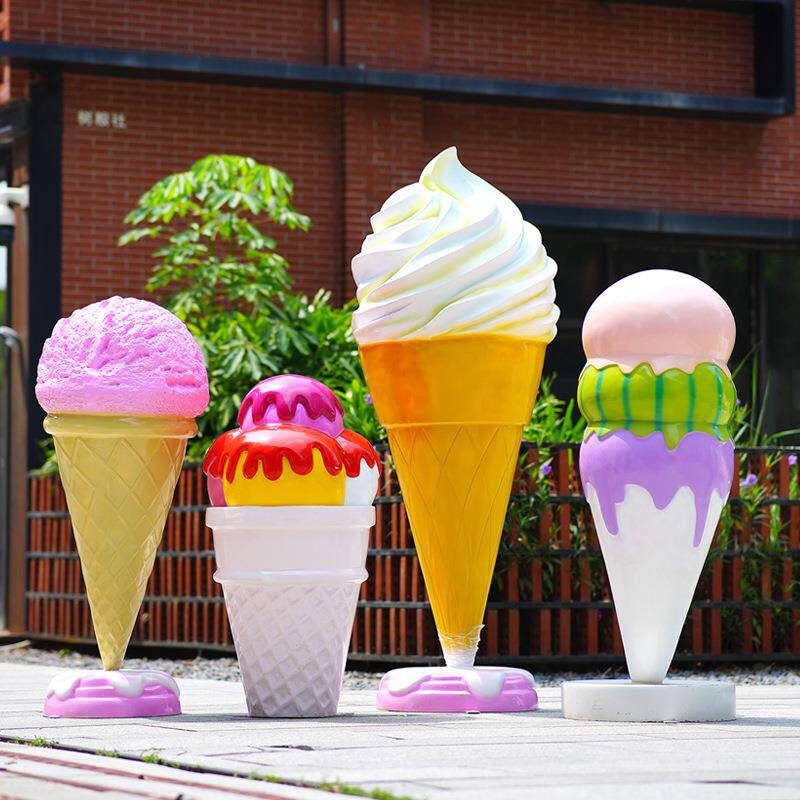 雕户外仿真雪糕模型商MKM场玻创意淇淋塑甜品店甜筒璃钢冰激冰凌