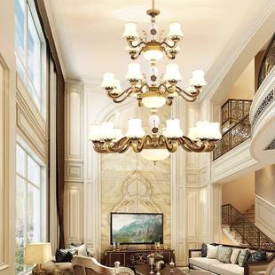 欧式复式楼吊灯奢华大气楼吊中楼厅灯具豪华客中空楼大827梯长灯3