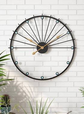 西班厅牙挂极简轻奢创意静音钟客艺术钟铁艺个性家FXB用时钟表壁