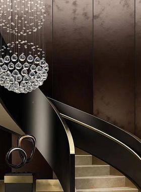 后代轻奢水晶吊灯别墅客楼复59088/38式大厅吊灯个性大厅楼梯中现