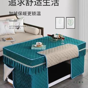 新电炉罩烤火款 罩长方形桌布套茶几套布套电绒面夹棉F5M577M6电暖