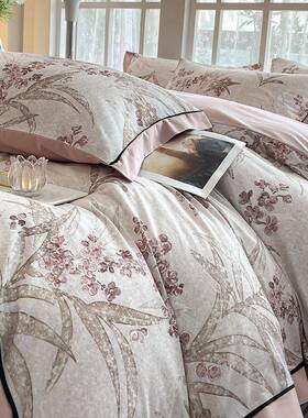 AKTZ类母婴级加厚全棉毛磨数码单印花四件全棉纯棉保套暖床被套床