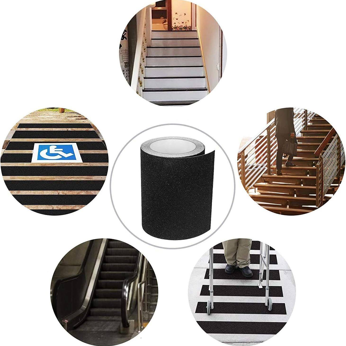 PC梯磨砂胶带黑色防滑胶带30CMX1FTO0M防耐滑磨V台阶楼防滑贴