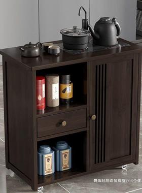 移动茶水柜大板茶桌FLD侧边柜实台烧水壶一体茶柜茶边茶具置木物