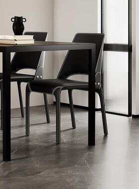 意式极简设马鞍皮椅计师款用靠家背椅高档66296餐餐厅酒店皮艺休