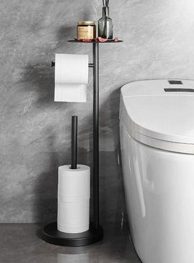 卫生间孔厕20151所纸巾架创意轻奢不锈钢免打卷纸立落式地架置物