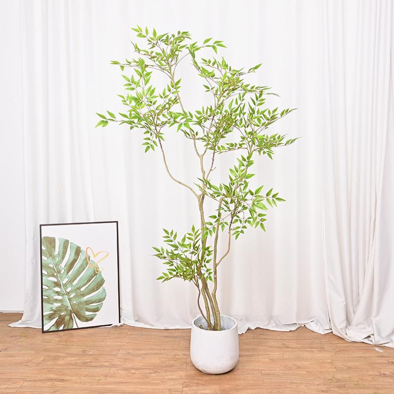 仿竹真南天竹酒绿绿植物假树家居客商SZS场店厅铺橱窗店餐厅装饰