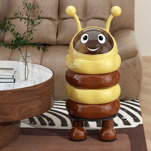 新款家用0垃圾桶垃高颜带盖客厅卧室值225创意pxx8H79H厨房卡通多