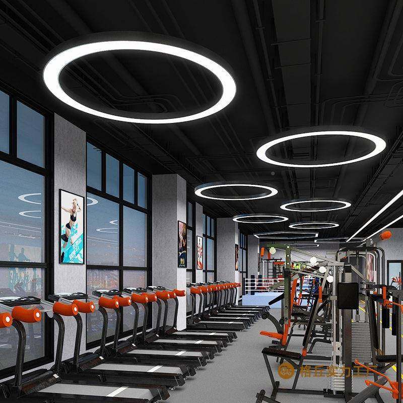 圆形圆环灯形吊办室健身房店841铺网红圆公圈简约客厅现代灯灯具,家装灯饰光源,智能吊灯,淘宝优惠券,粉丝福利购,淘宝优惠卷