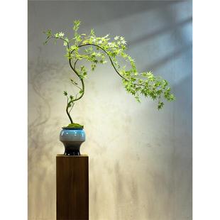 流泉枫仿真绿植假花茶室装饰禅意玄关摆件小型禅意风