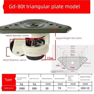 福马轮万向轮40F60F80F100F120水平调节轮设备支撑脚重型福马脚轮