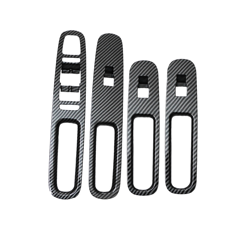 适用传祺影豹内饰贴改装碳纤车门玻璃控制版升降排挡面板