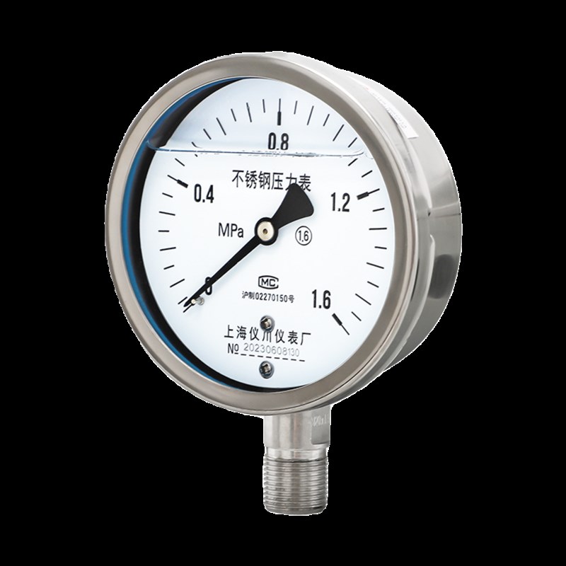 上海仪川仪表厂耐震抗震全不锈钢真空压力表水气油压高温YN-100BF