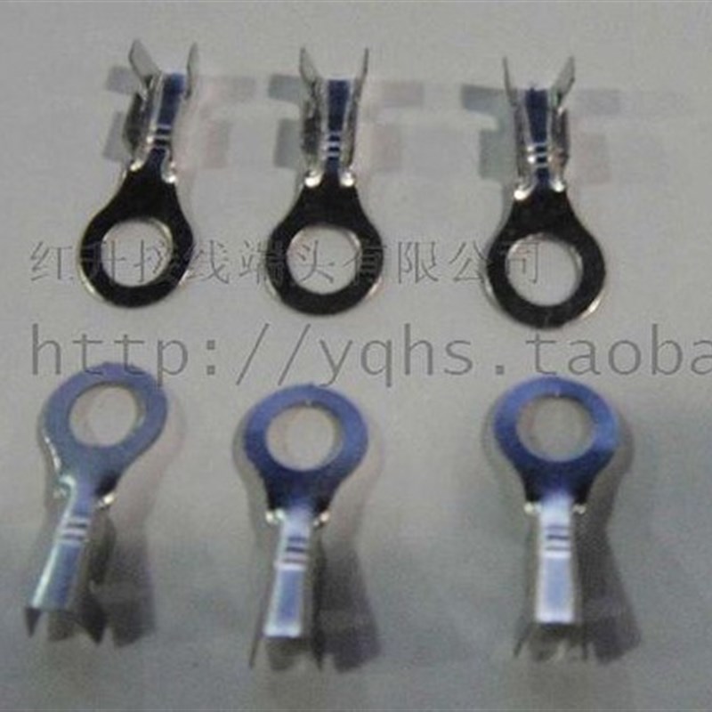 .2圆形接线片R型接线片端子00只/包 镀锡B脚 0..75-1.5平方