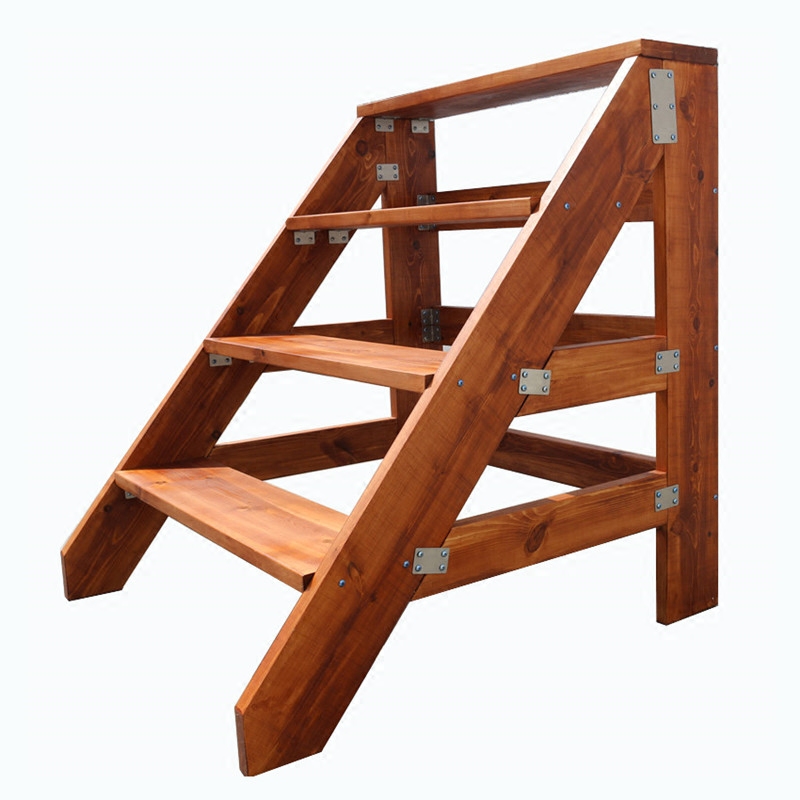 家用实木单侧梯人字梯舞台梯木质加长宽厚登高梯木梯子台阶凳花架