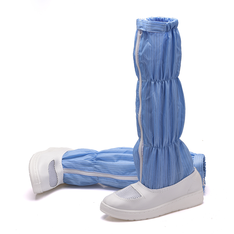 驭林PU软底透气防静电鞋防尘高筒靴工作无尘鞋男女长筒靴无尘靴