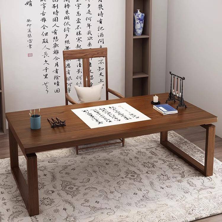 新中式书法桌实木腿书桌家用毛笔书画桌案台书房写字桌简易国学桌