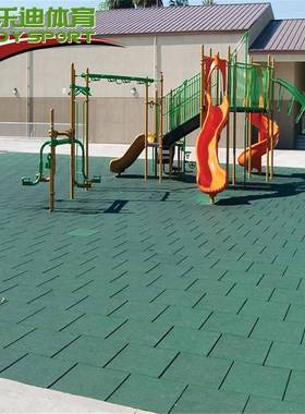 低价室内外路径院子广场专用橡胶地砖 绿色耐磨防滑EPDM橡胶地砖